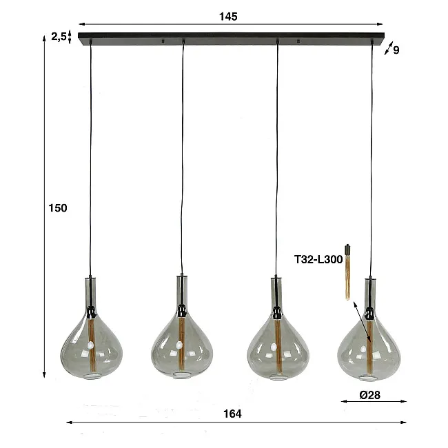 Luster 83-86 4L Drop Glass