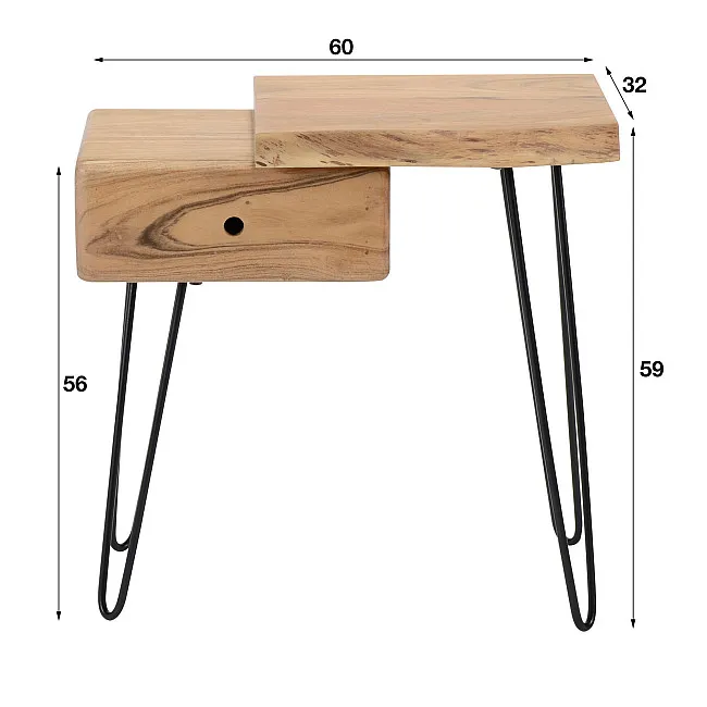 Nočný stolík 25-15 Edge-R Drevo Acacia
